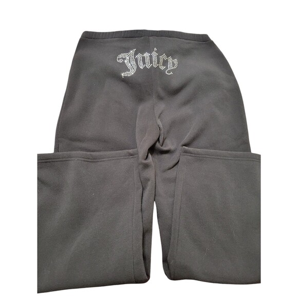 NWT! Juicy Couture Size L Knit Bling Flare Sweat Lounge Pants Black G15.7 Y2K - Picture 2 of 13